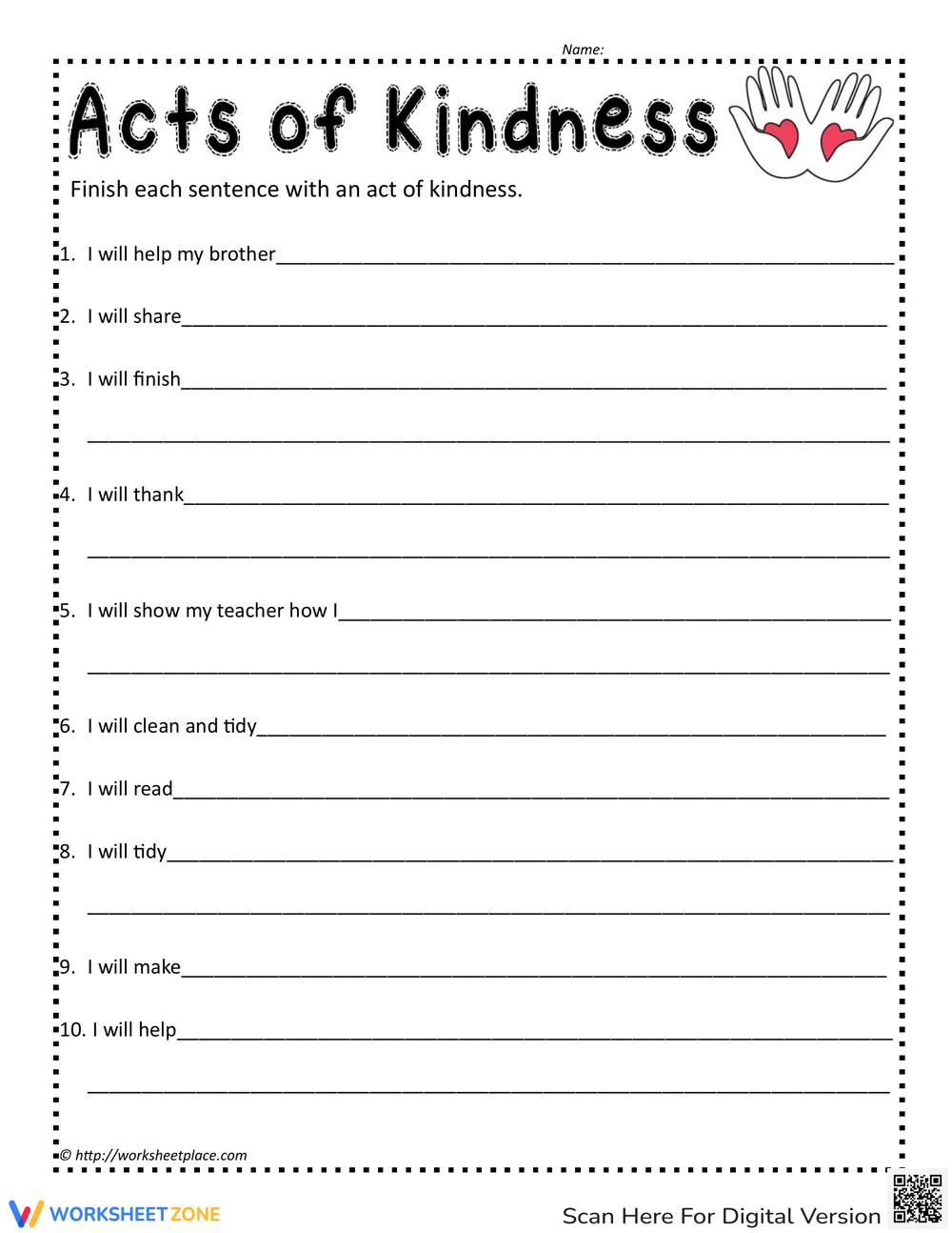 Kindness Worksheets 2025