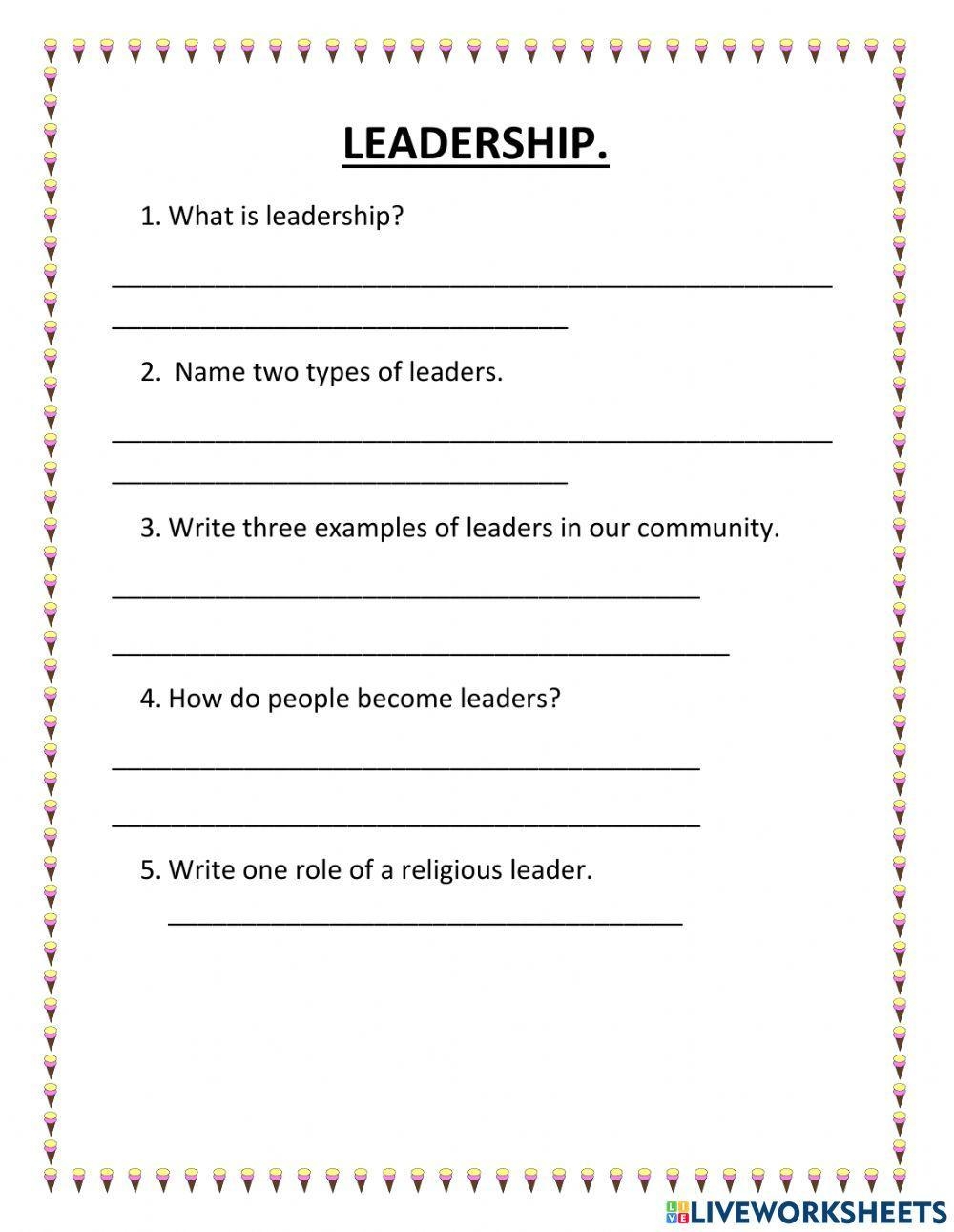 Leadership Live Worksheets Worksheets Library