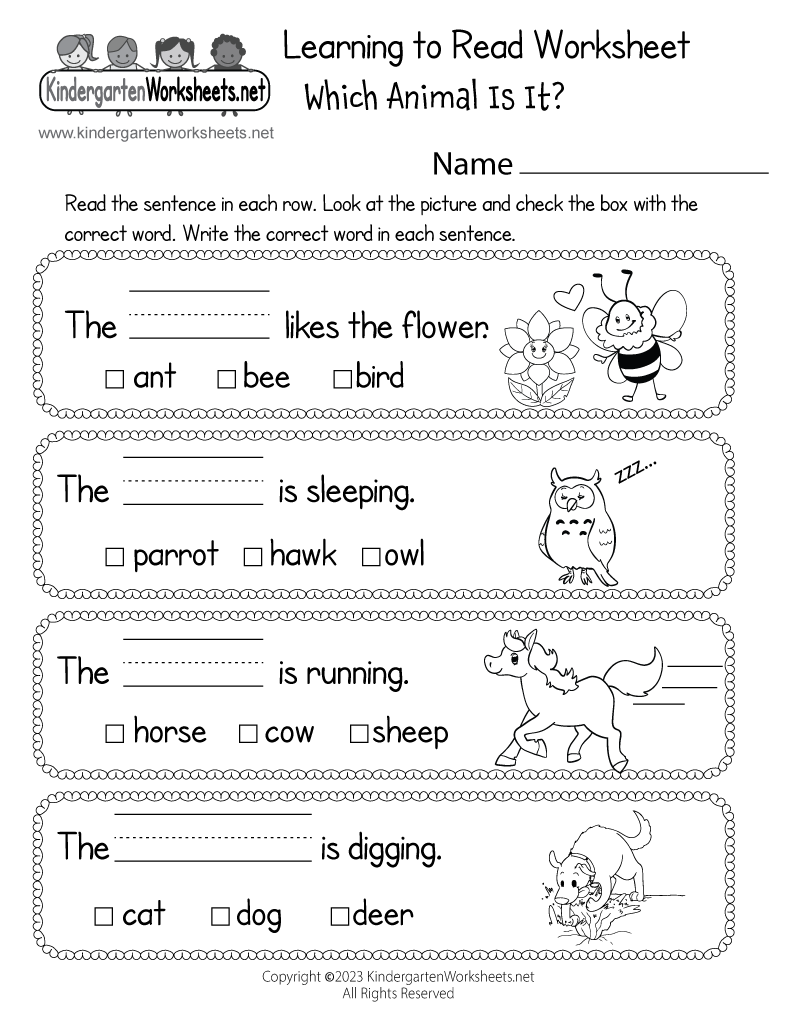 Free Online Printable Worksheets For Kindergarten