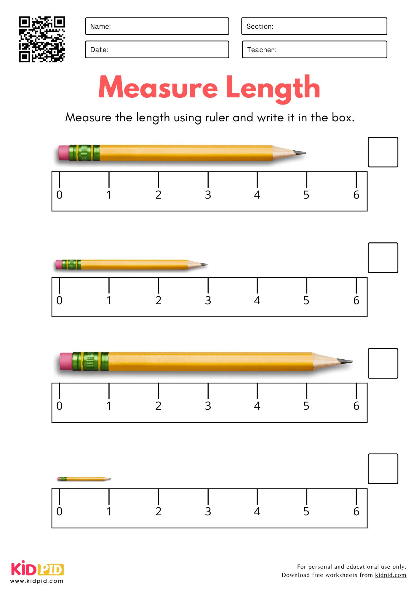 Kindergarten Measurement Worksheets Free Printables