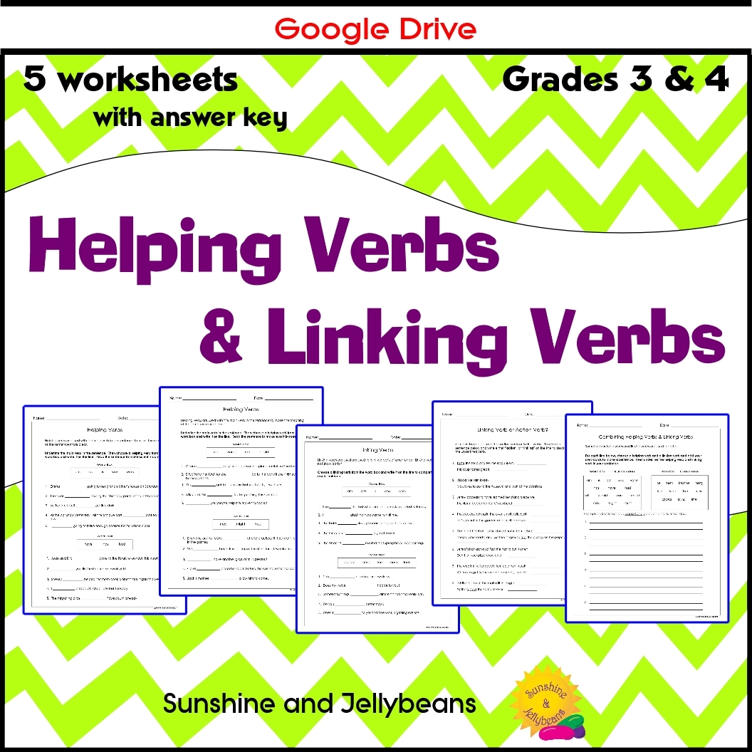 Linking Verbs And Helping Verbs 5 Worksheets U0026 Answer Key Grades 3 4 Google Drive Made By Teachers