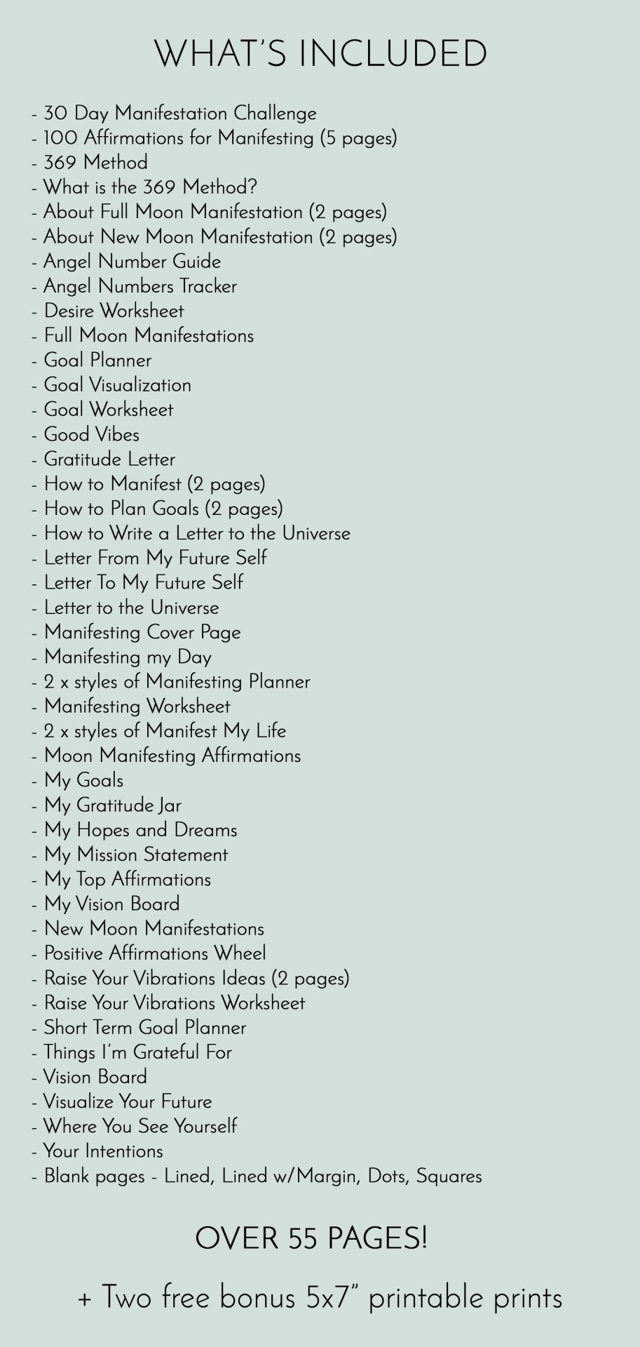 Free Printable Manifestation Worksheet