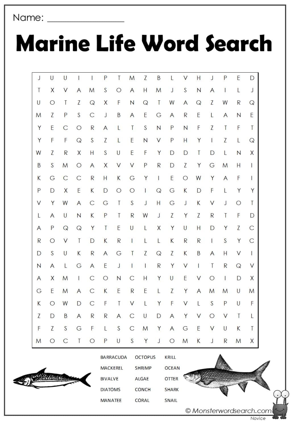 Free Printable Marine Biology Worksheets