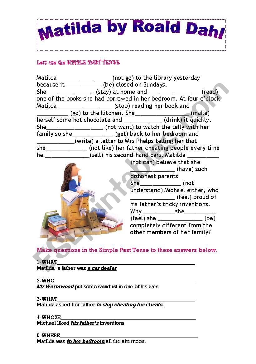 Free Printable Matilda Worksheets