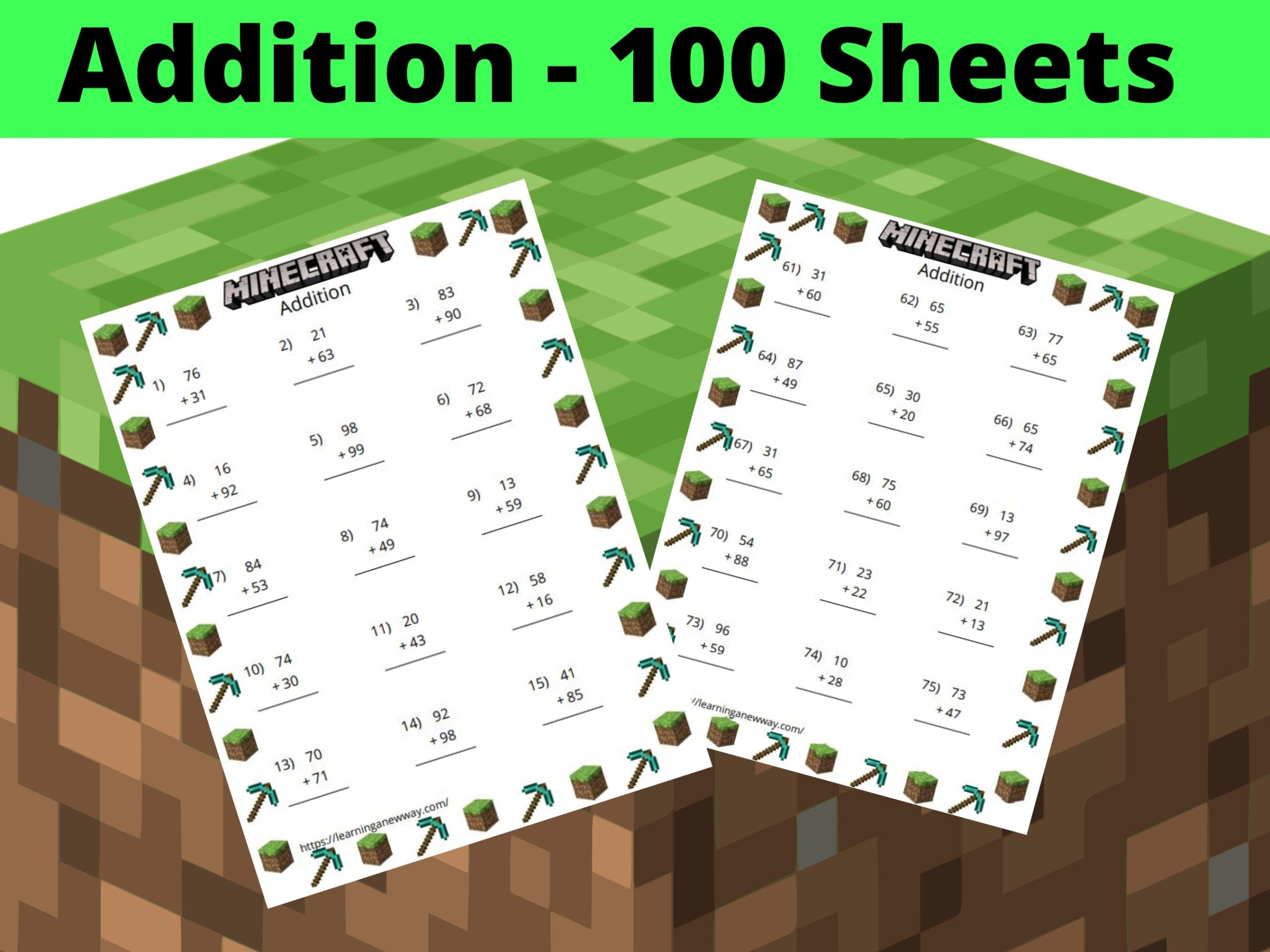 Minecraft Math Worksheets Bundle 400 Pages Of Math Worksheets 