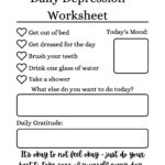 Minimalist Daily Depression Checklist Worksheet Printable