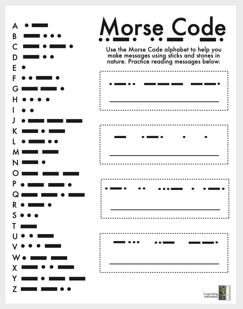 Morse Code In Nature Learning WithOutdoors