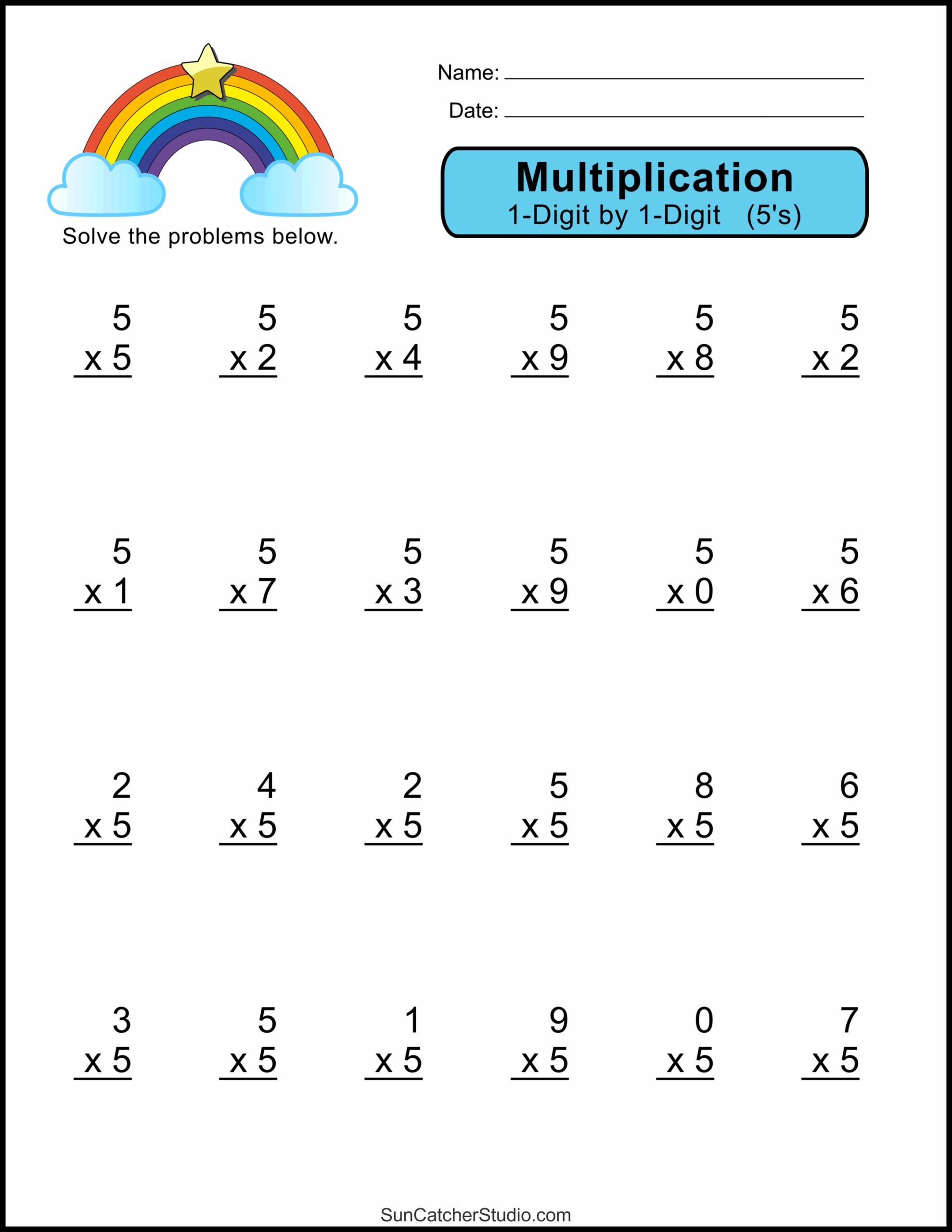 Free Printable Multiplication Worksheets Grade 5