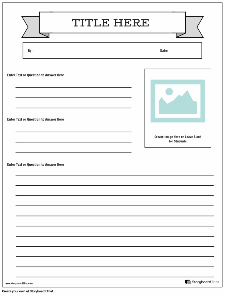 Newspaper Project Worksheet Templates StoryboardThat