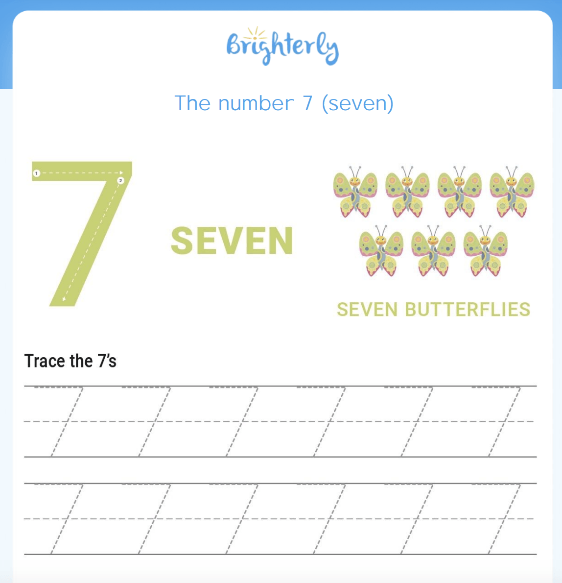 Number 7 Worksheets PDFs 
