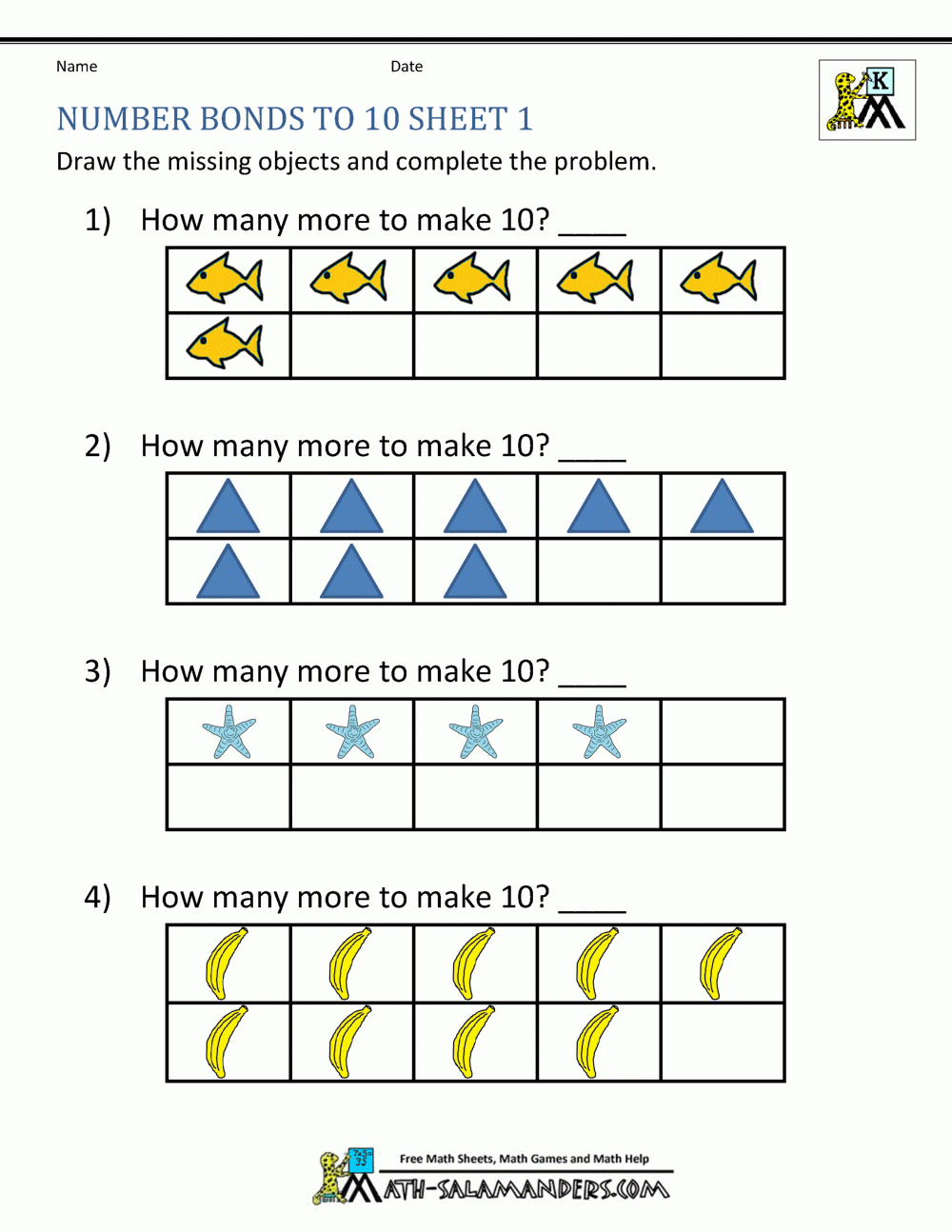 Free Printable Making 10 Worksheets