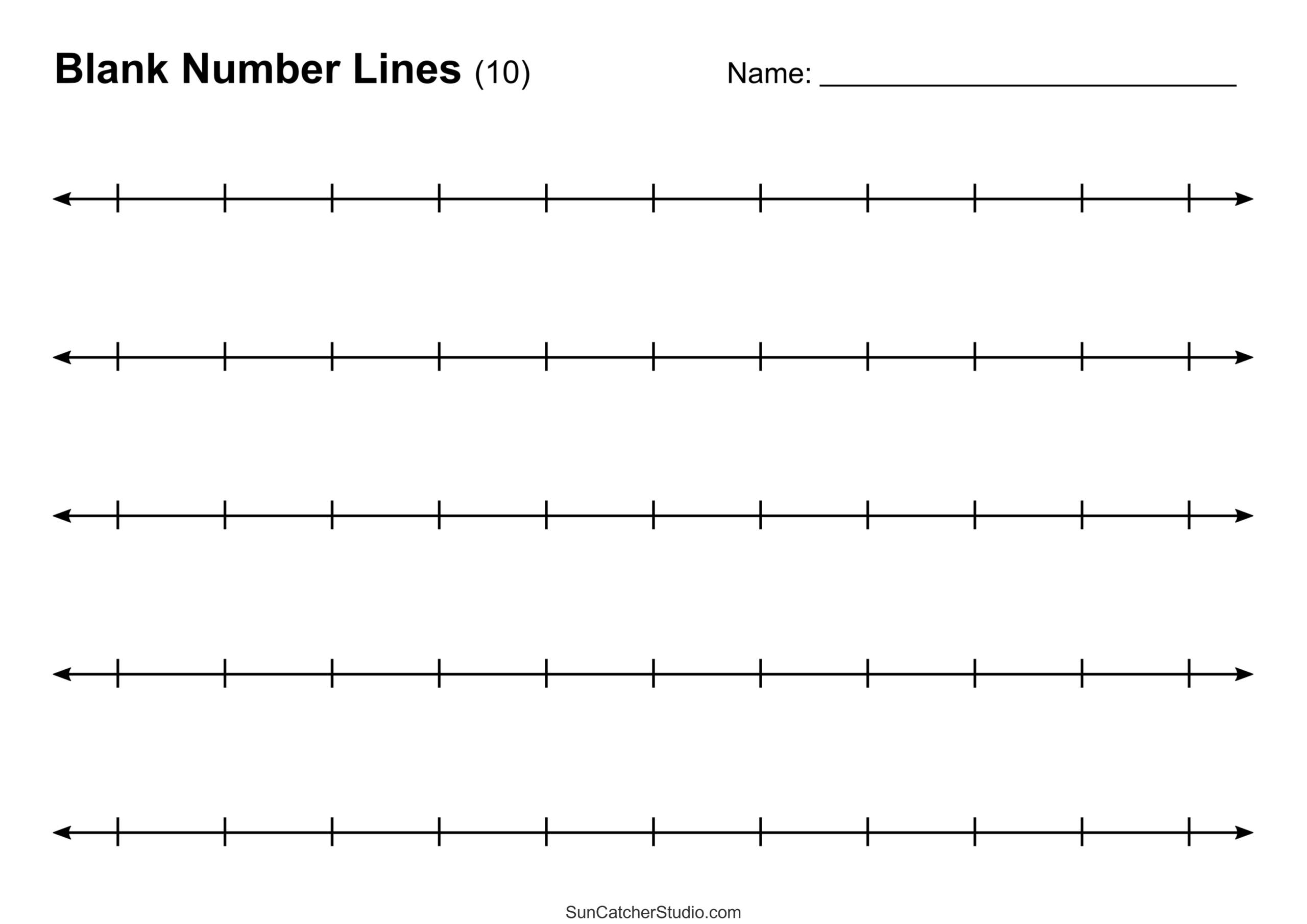 Number Lines Integers Decimals Blank Missing Numbers Free 