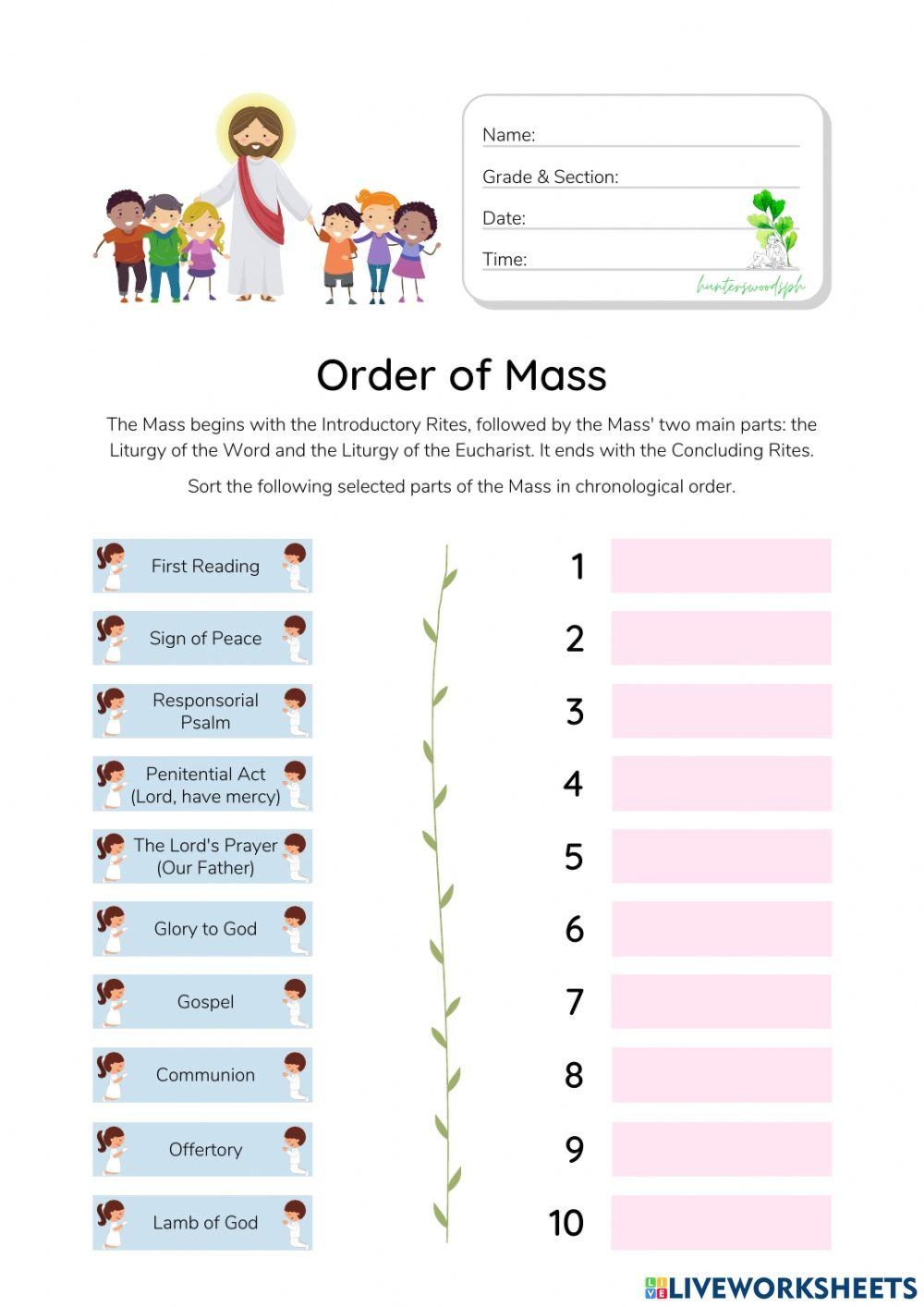 Free Printable Catechism Worksheets
