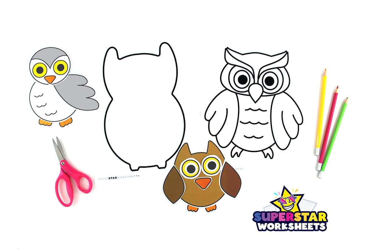Owl Template Superstar Worksheets