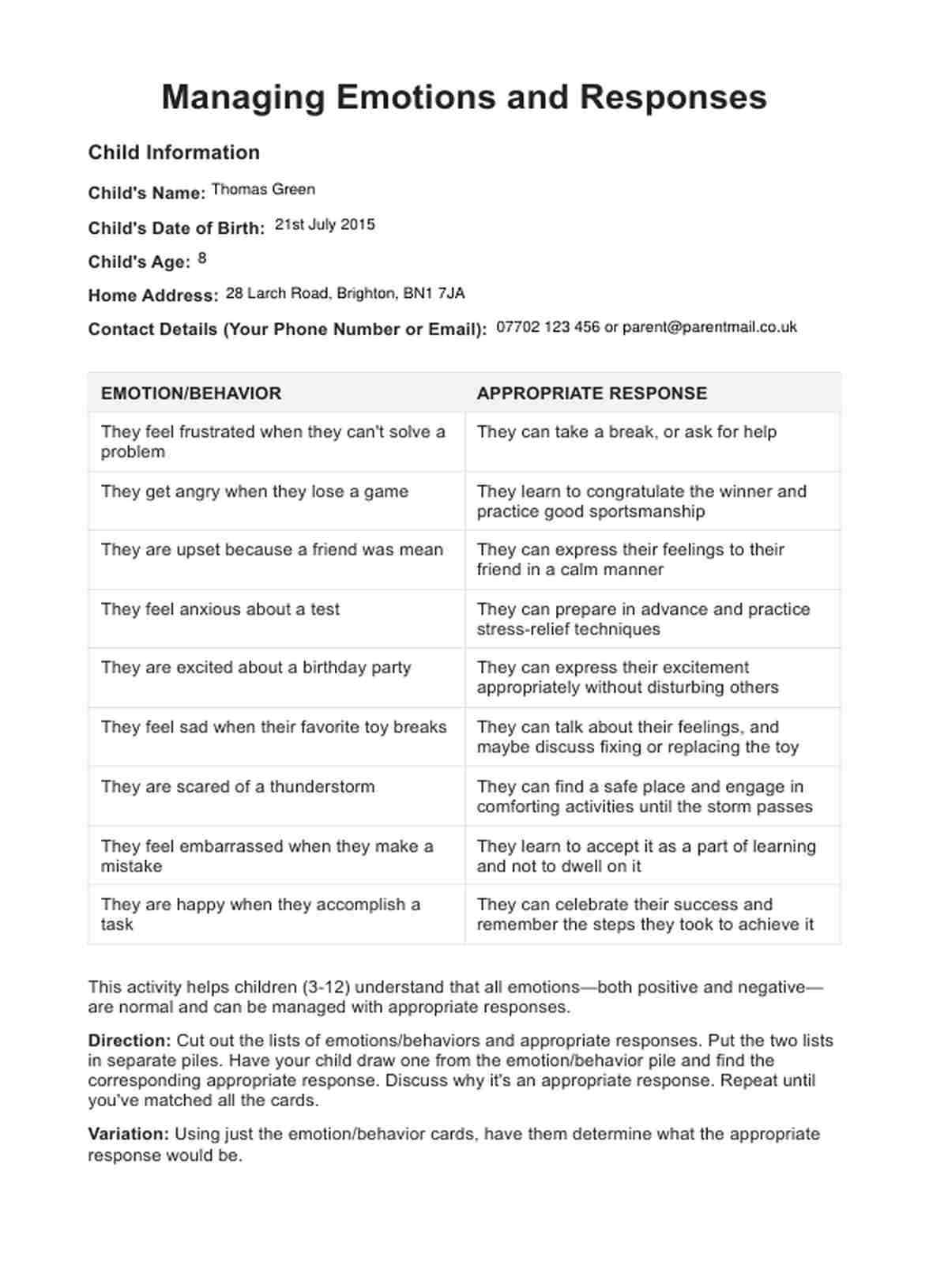 Parenting Skills Worksheet U0026 Example Free PDF Download Parenting Skills Worksheet U0026 Example Free PDF Download