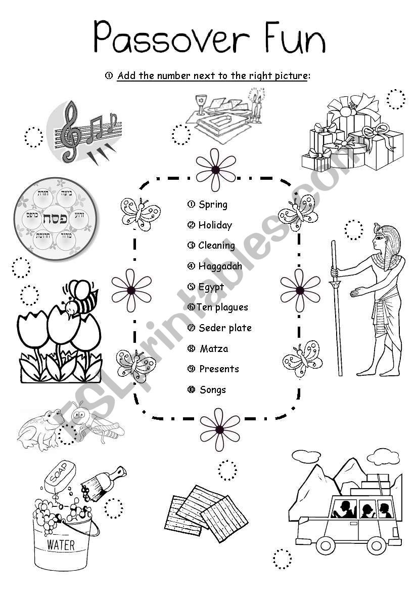 Free Printable Passover Worksheets