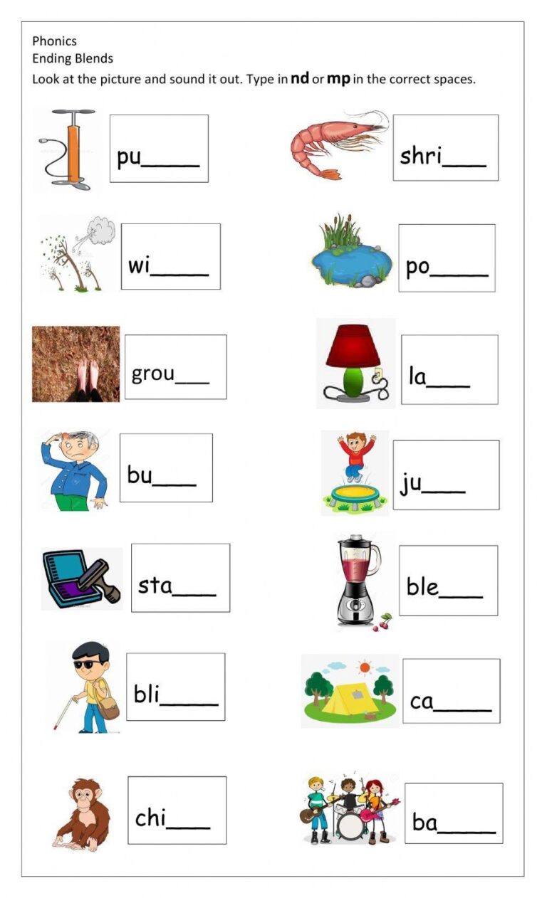 Phonics Ending Blends Worksheet Live Worksheets Worksheets Library