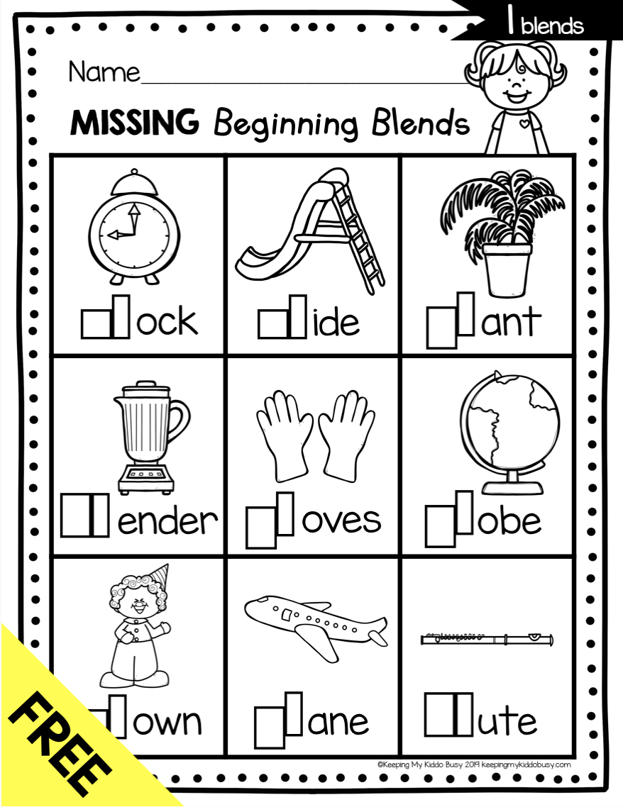 Phonics Unit 5 Consonant Blends FREEBIE Keeping My Kiddo Busy Worksheets Library
