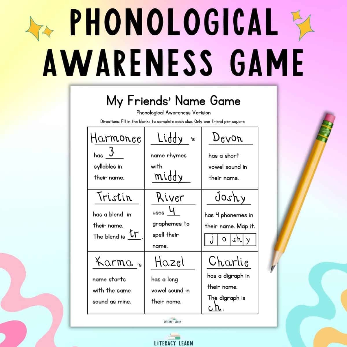 Phonological Awareness Game Fun U0026 Free Printable Literacy Learn