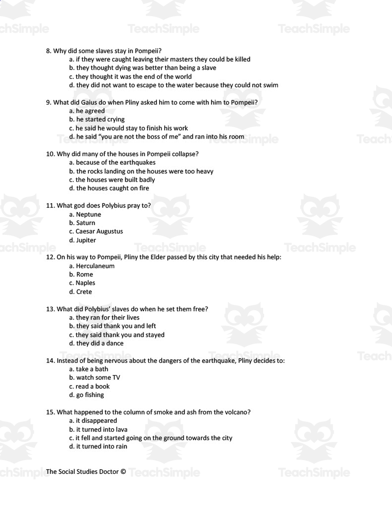 Pompeii The Last Day Video Worksheet