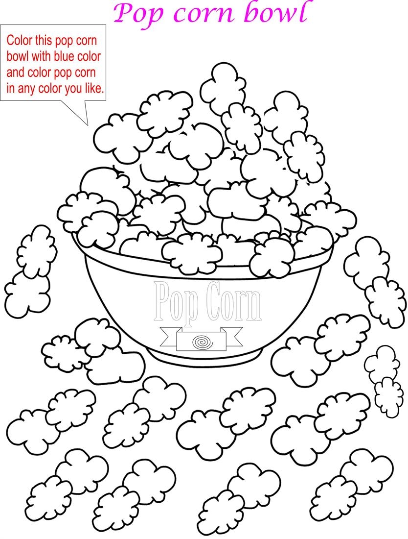 Pop Corn Coloring Page For Kids Worksheets Library