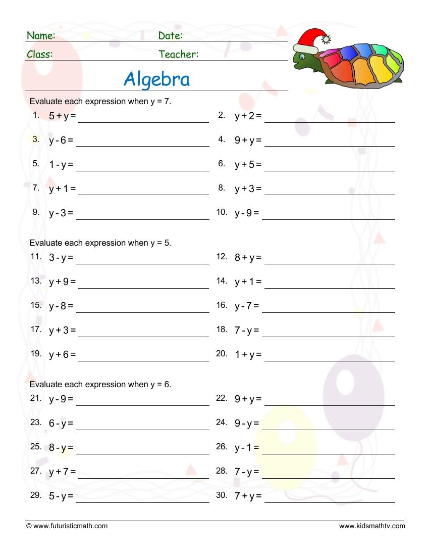 Free Pre Algebra Worksheets Printable
