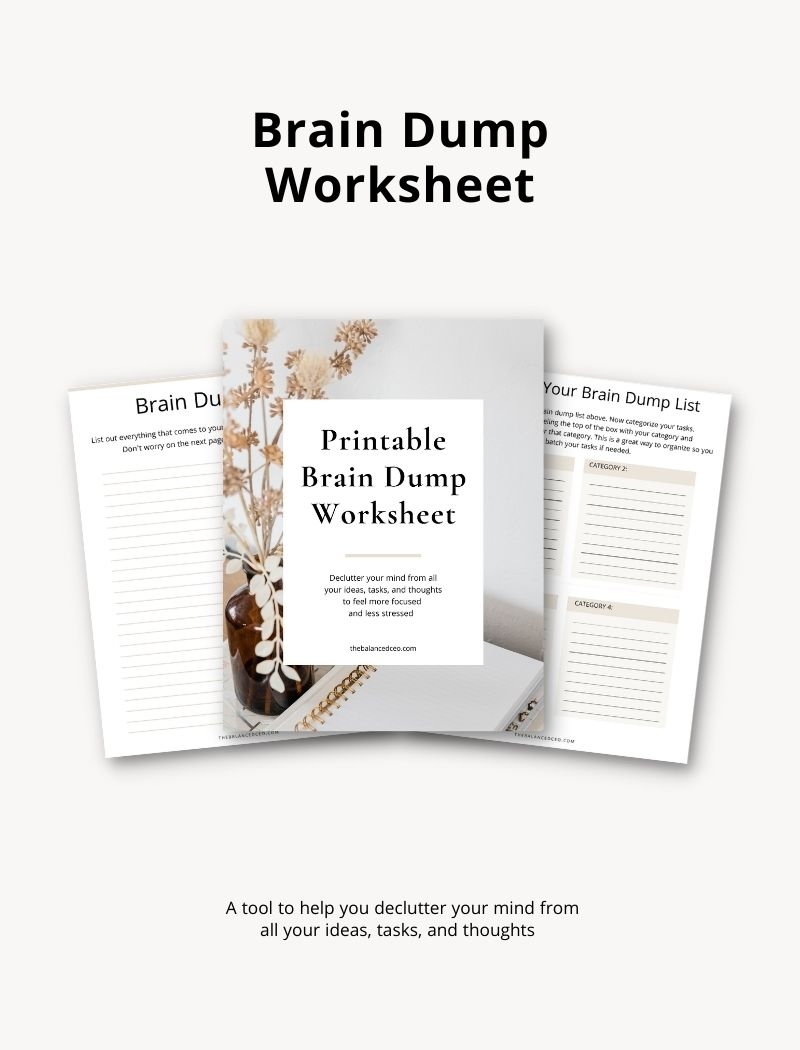 Free Printable Brain Dump Worksheet