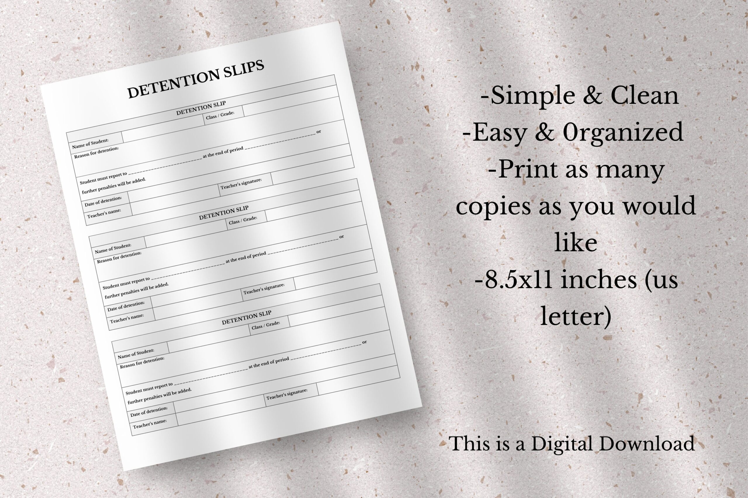 Printable Detention Slips Detention Sheet Printable Detention Slip Teacher Printable Student Printable Detention Form