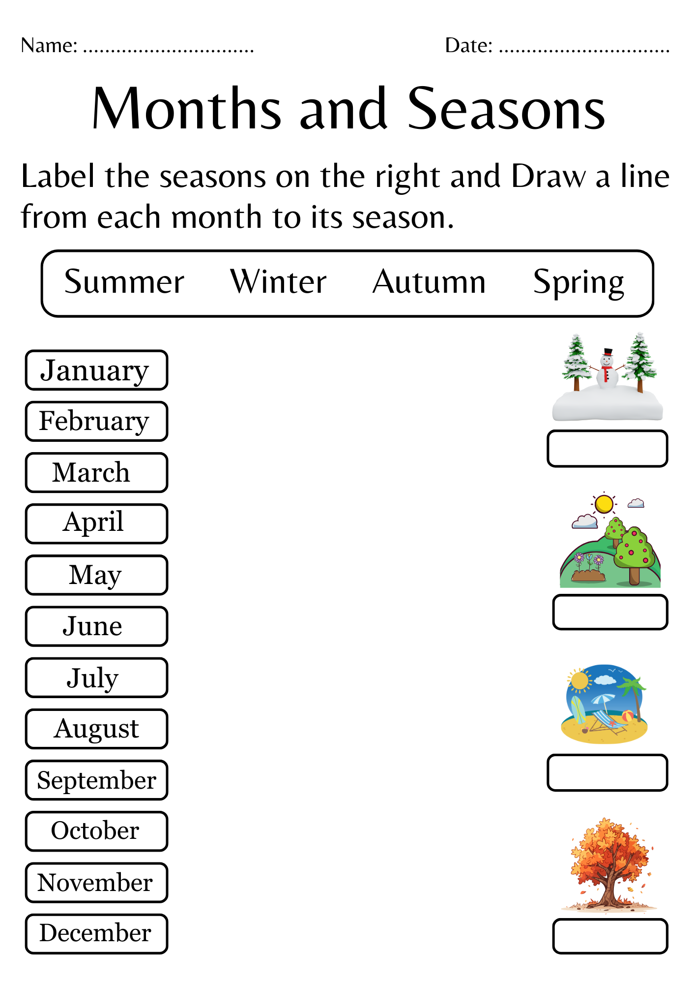 Free Printable Seasons Worksheets For Kindergarten Free Printable Seasons Worksheets For Kindergarten