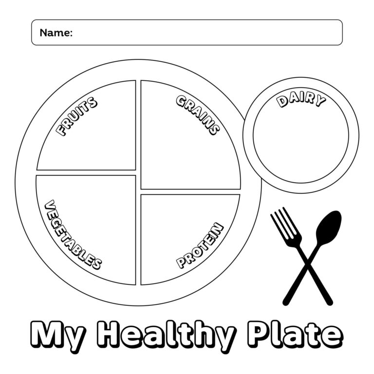 Printable My Plate Worksheet For Health Template Healthy Plate Worksheets Library