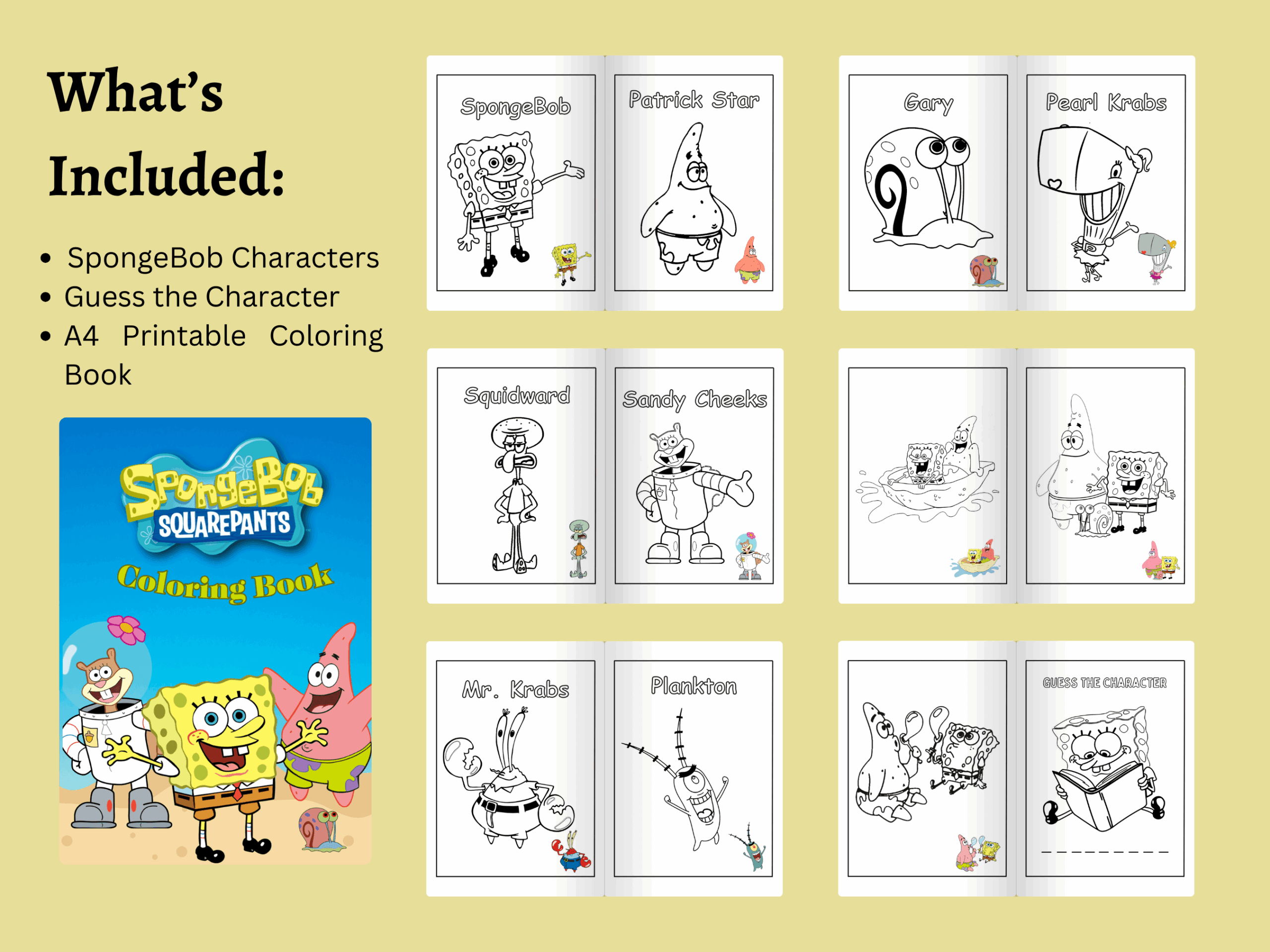 Printable Spongebob Coloring Pages For Kids SpongeBob Squarepants Coloring Book Pages Canva By Lottiiiwoe Raket PH