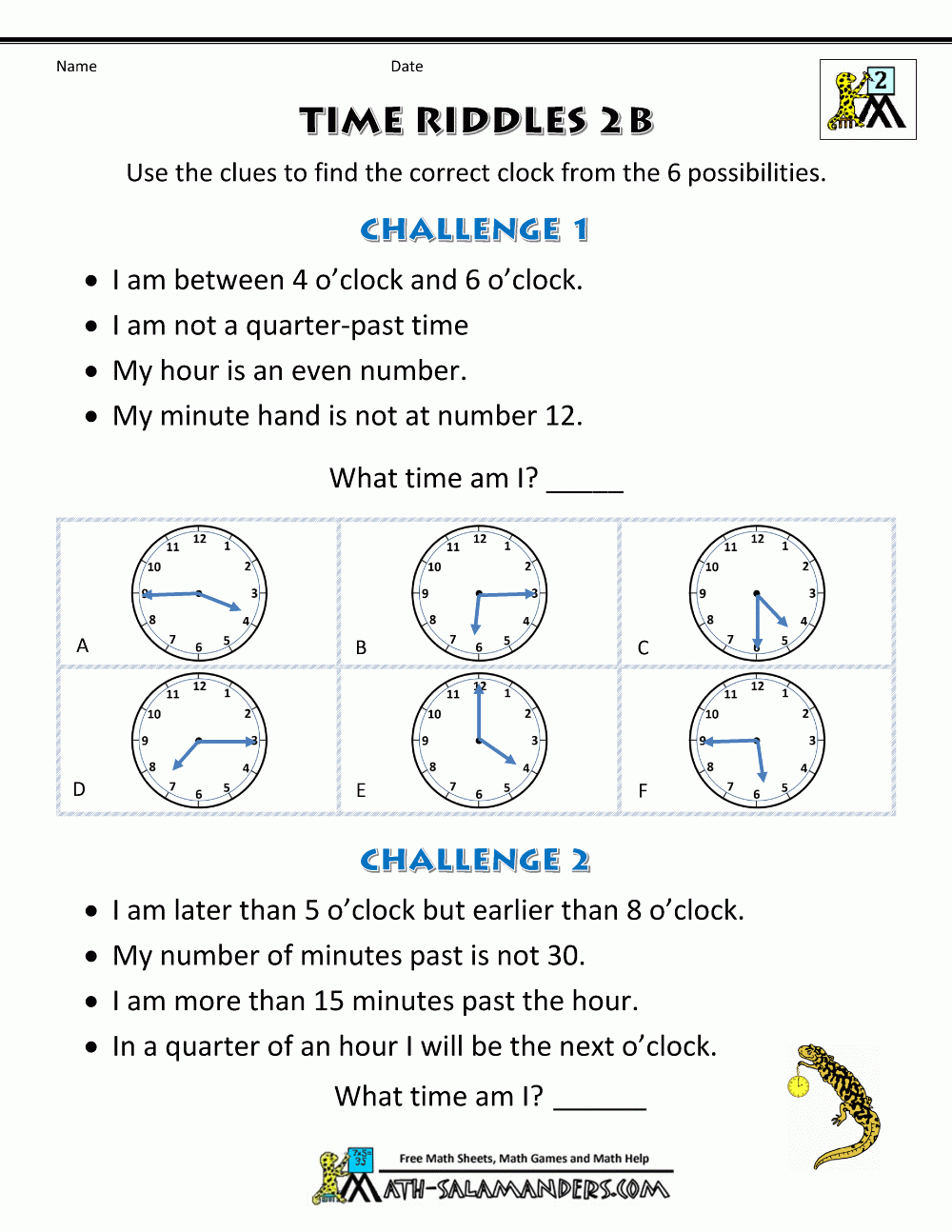 Free Printable Riddles Worksheets