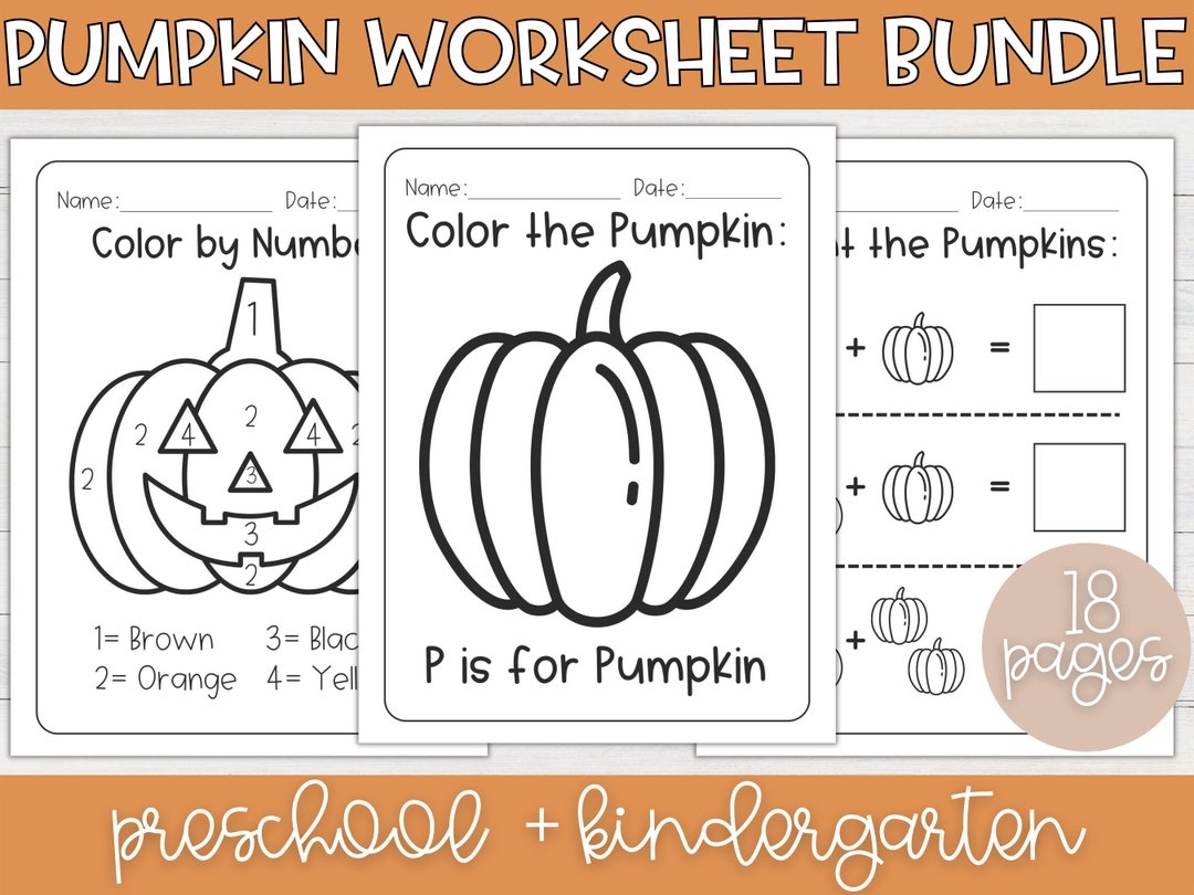 Pumpkin Worksheets Fall Worksheets Homeschool Preschool Kindergarten Printable Halloween Preschool Worksheets Homeschool Worksheets Etsy