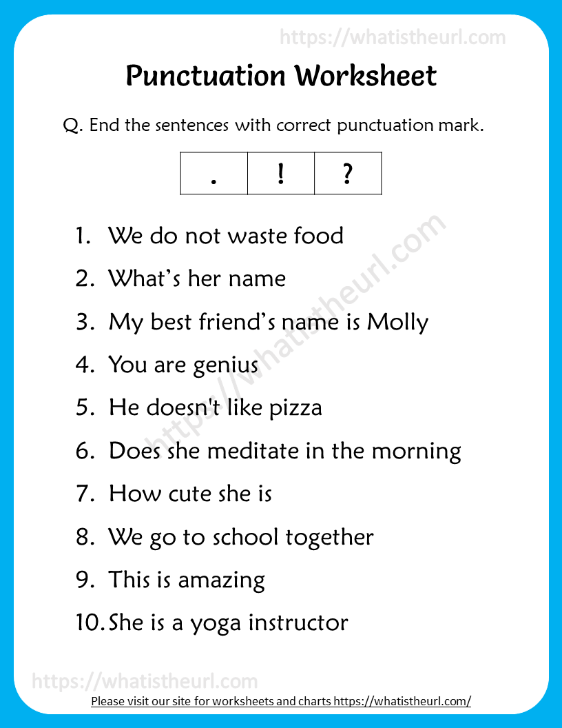 Punctuation Worksheets For 2nd Grade Your Home Teacher