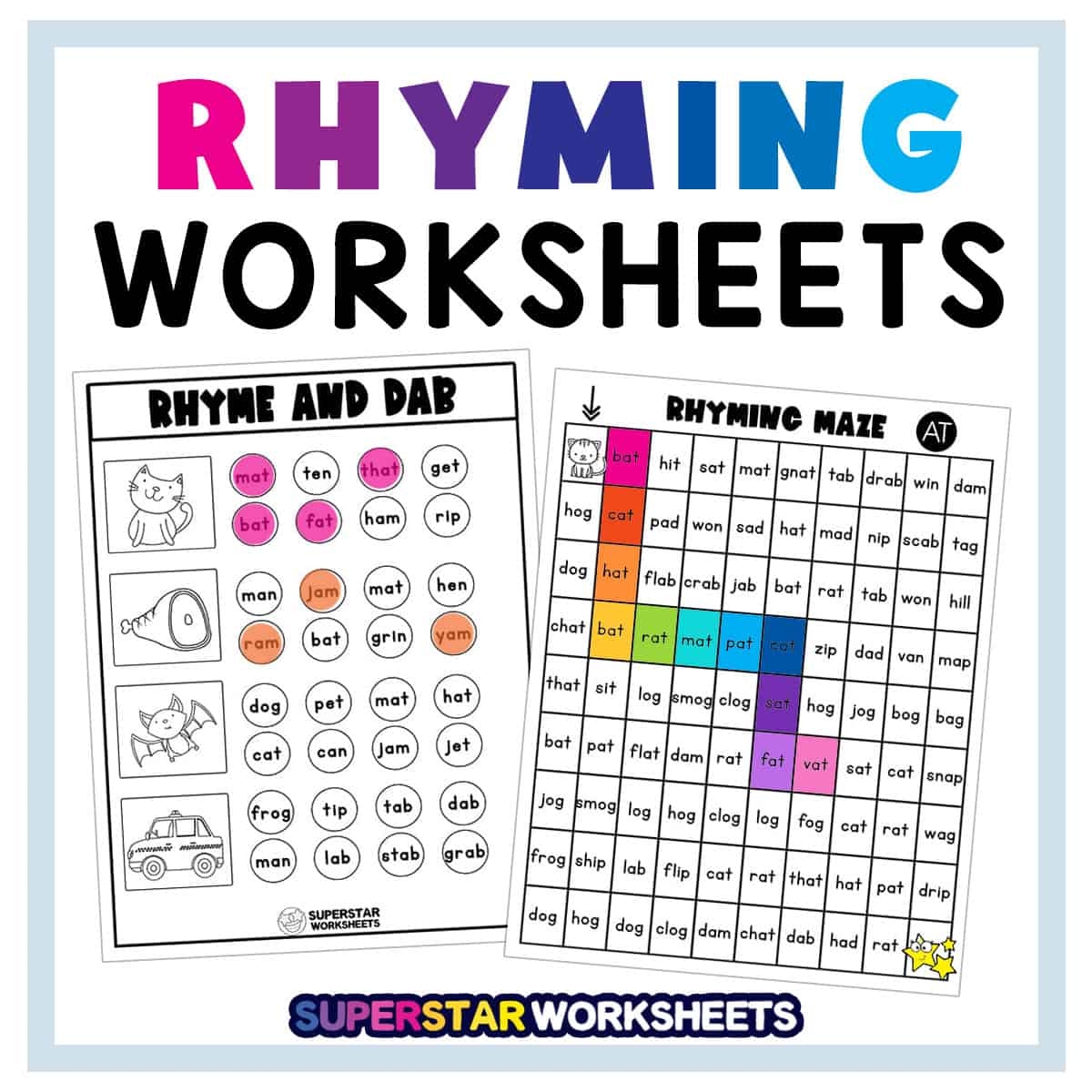 Free Printable Rhyming Worksheets For Kindergarten