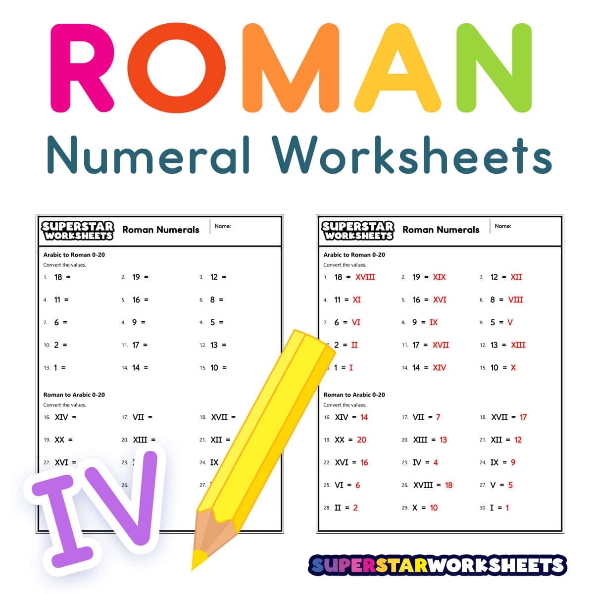 Roman Numerals Worksheets Superstar Worksheets Roman Numerals Worksheets Superstar Worksheets