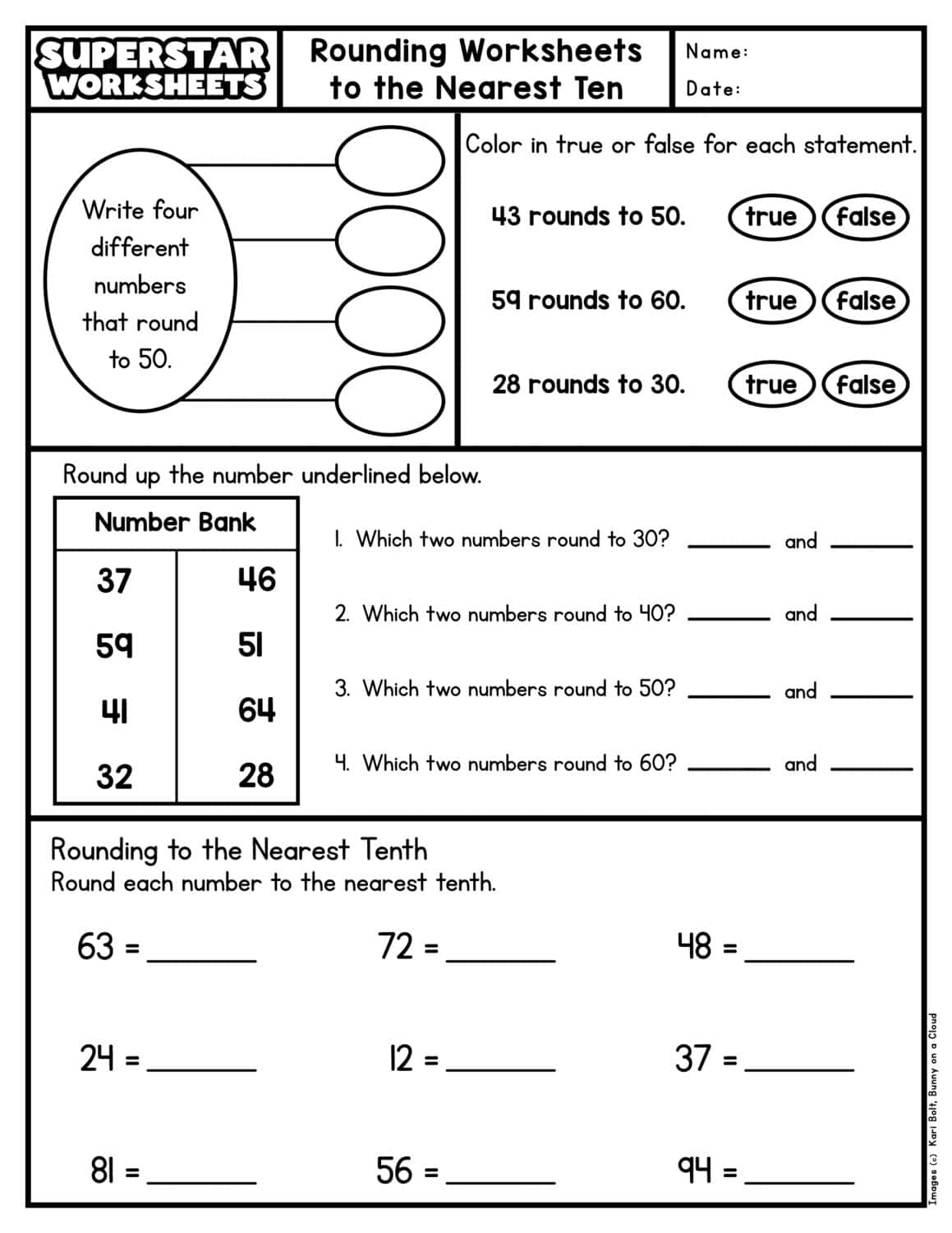 Free Printable Rounding Worksheets