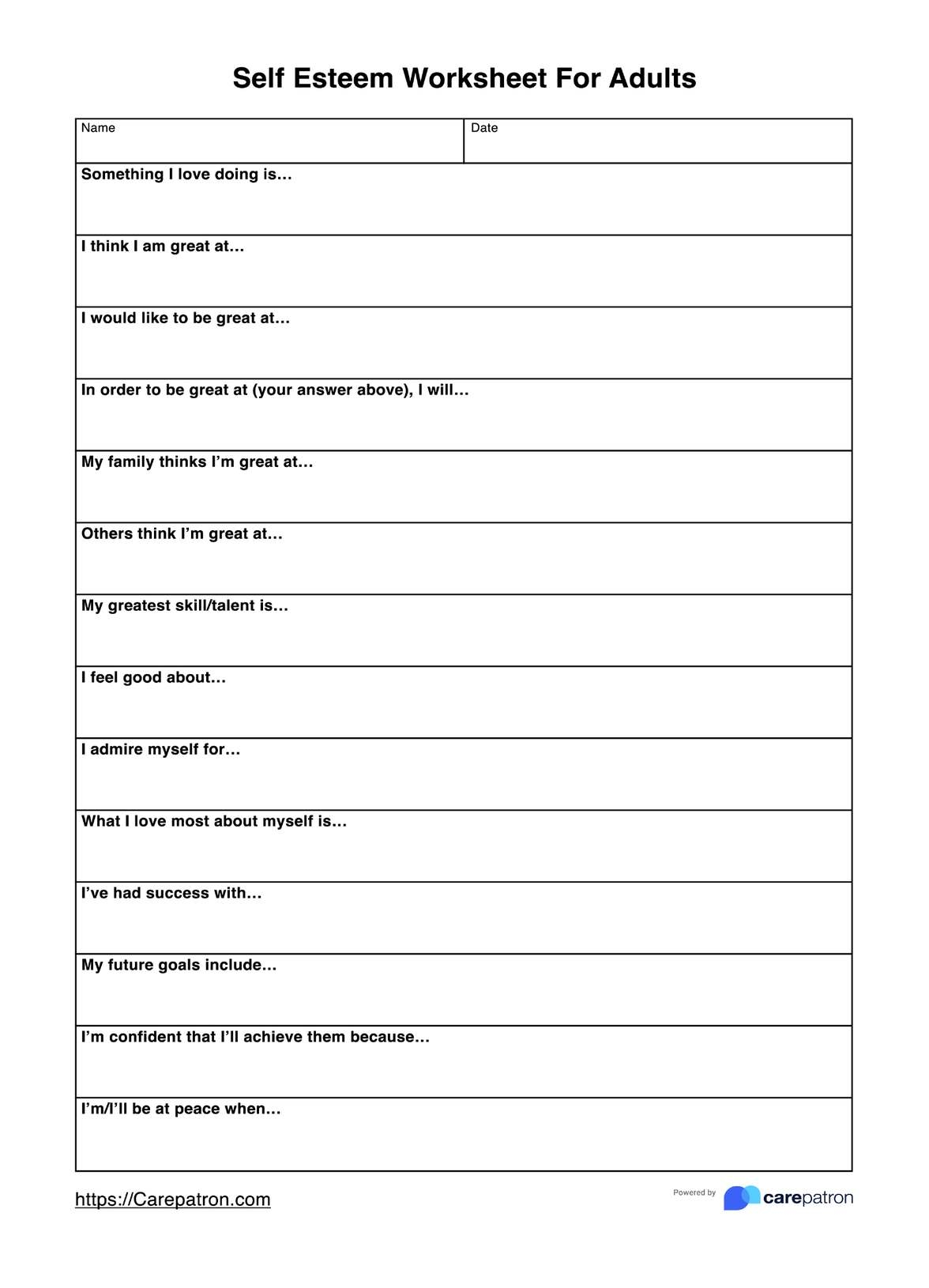 Free Printable Self-Awareness Worksheets