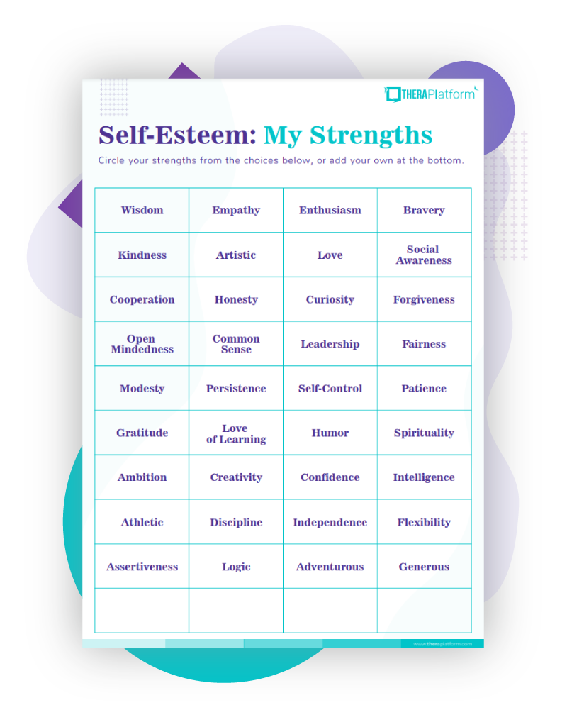 Free Printable Self Esteem Worksheets Pdf
