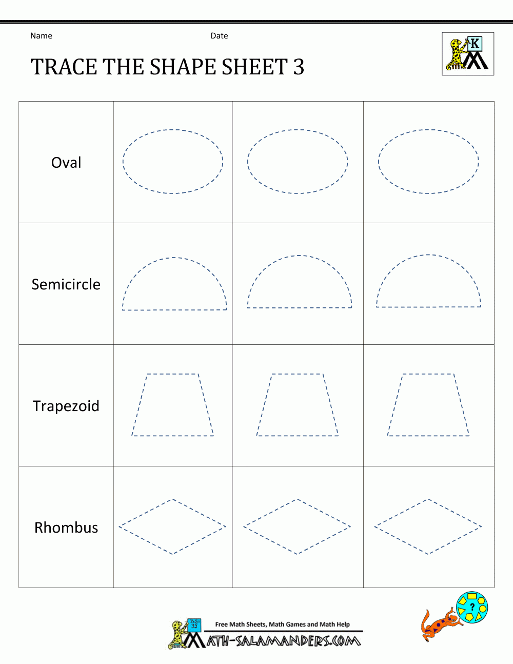Preschool Free Printable Worksheets Shapes