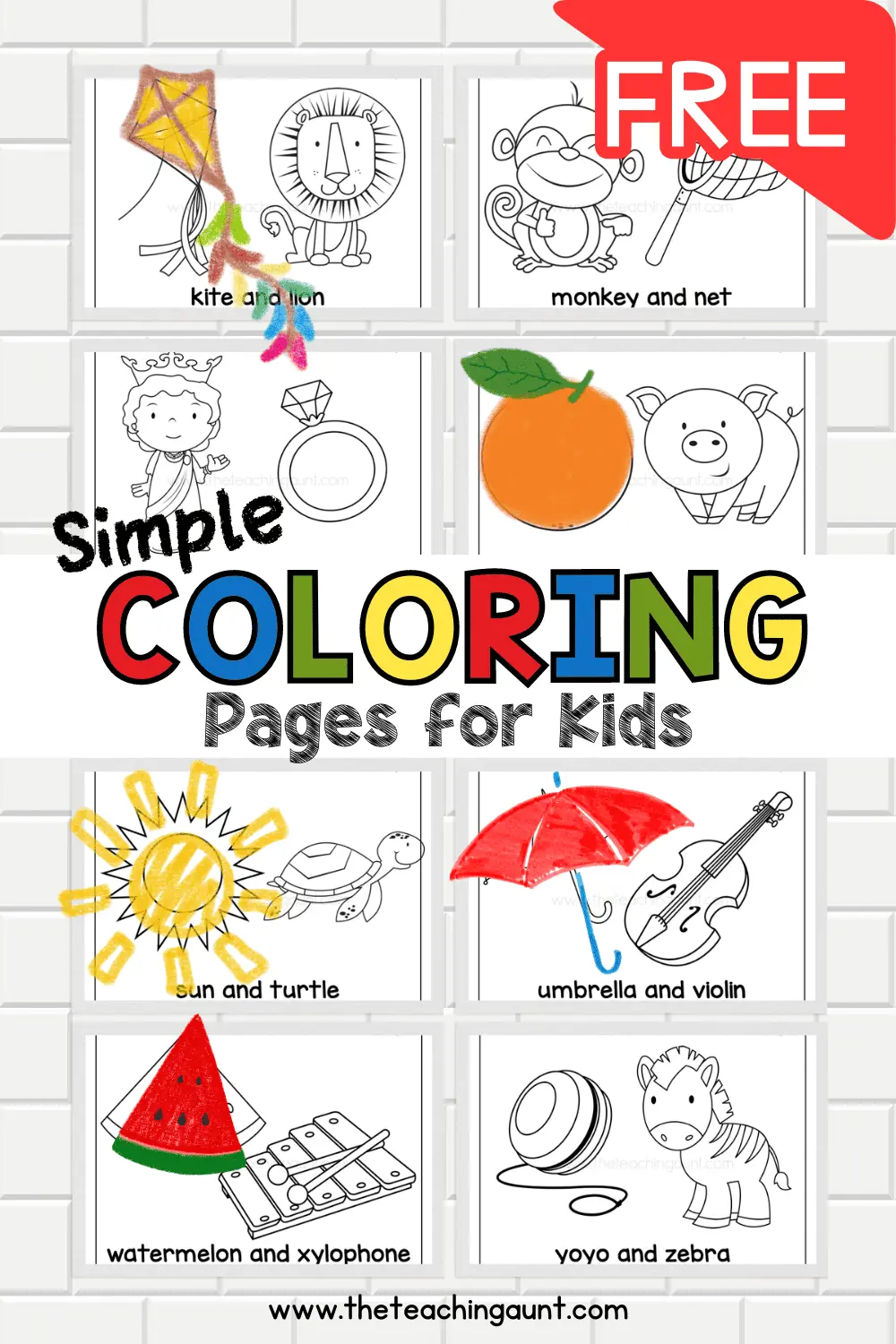 Free Printable Kindergarten Coloring Worksheets