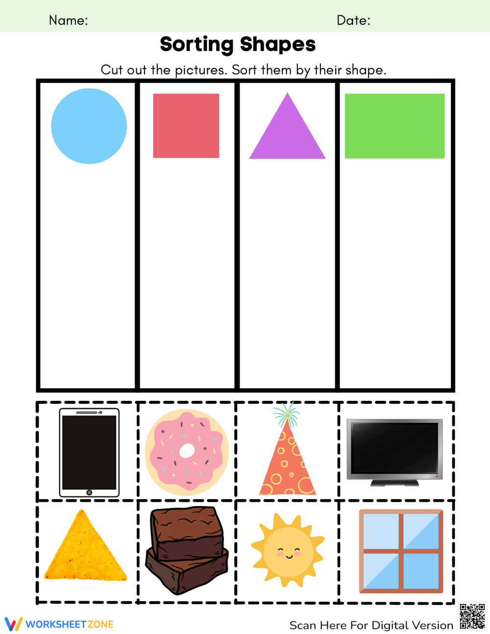 Free Printable Shape Sorting Worksheets