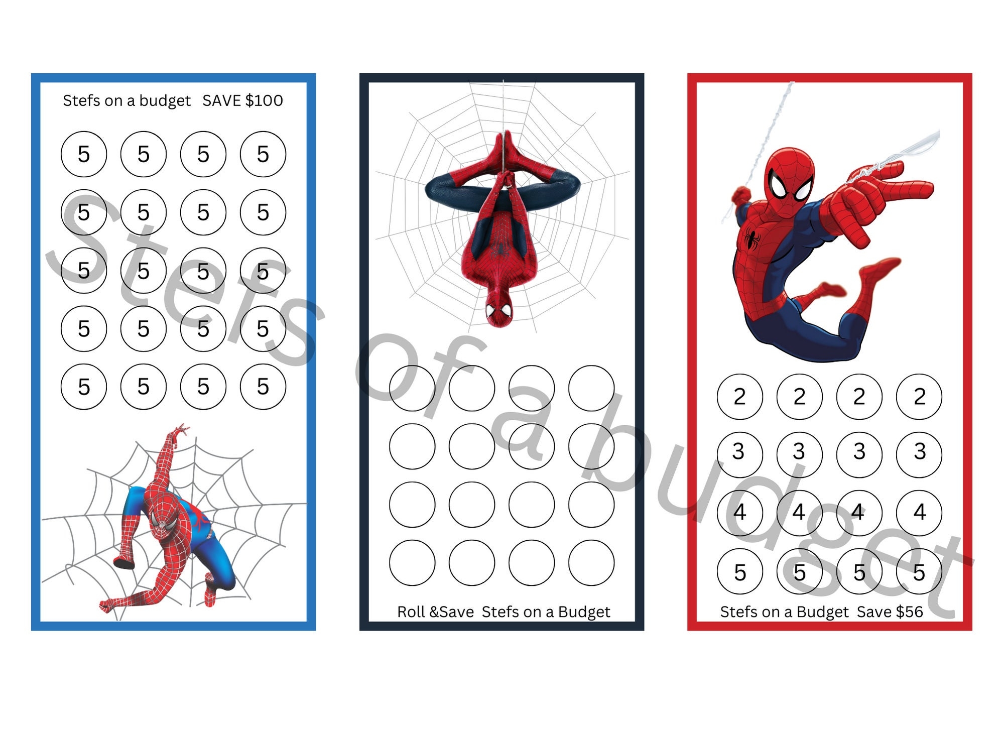 Spiderman Mini Savings Printable PDF Etsy