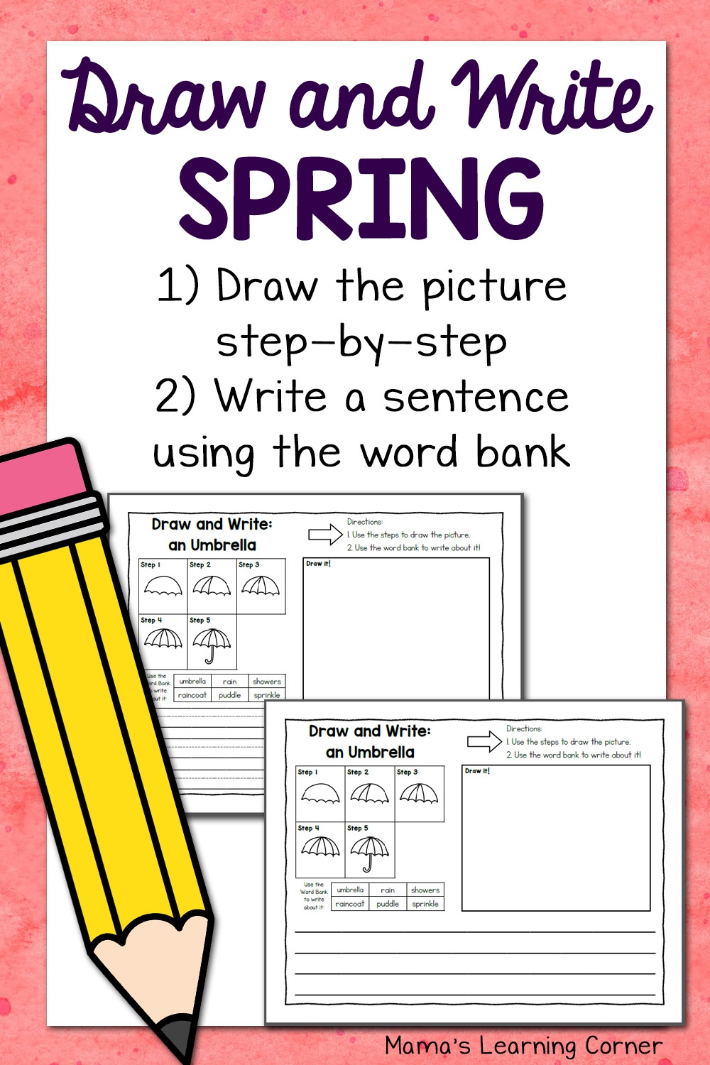Spring Directed Draw And Write Worksheets Mamas Learning Corner