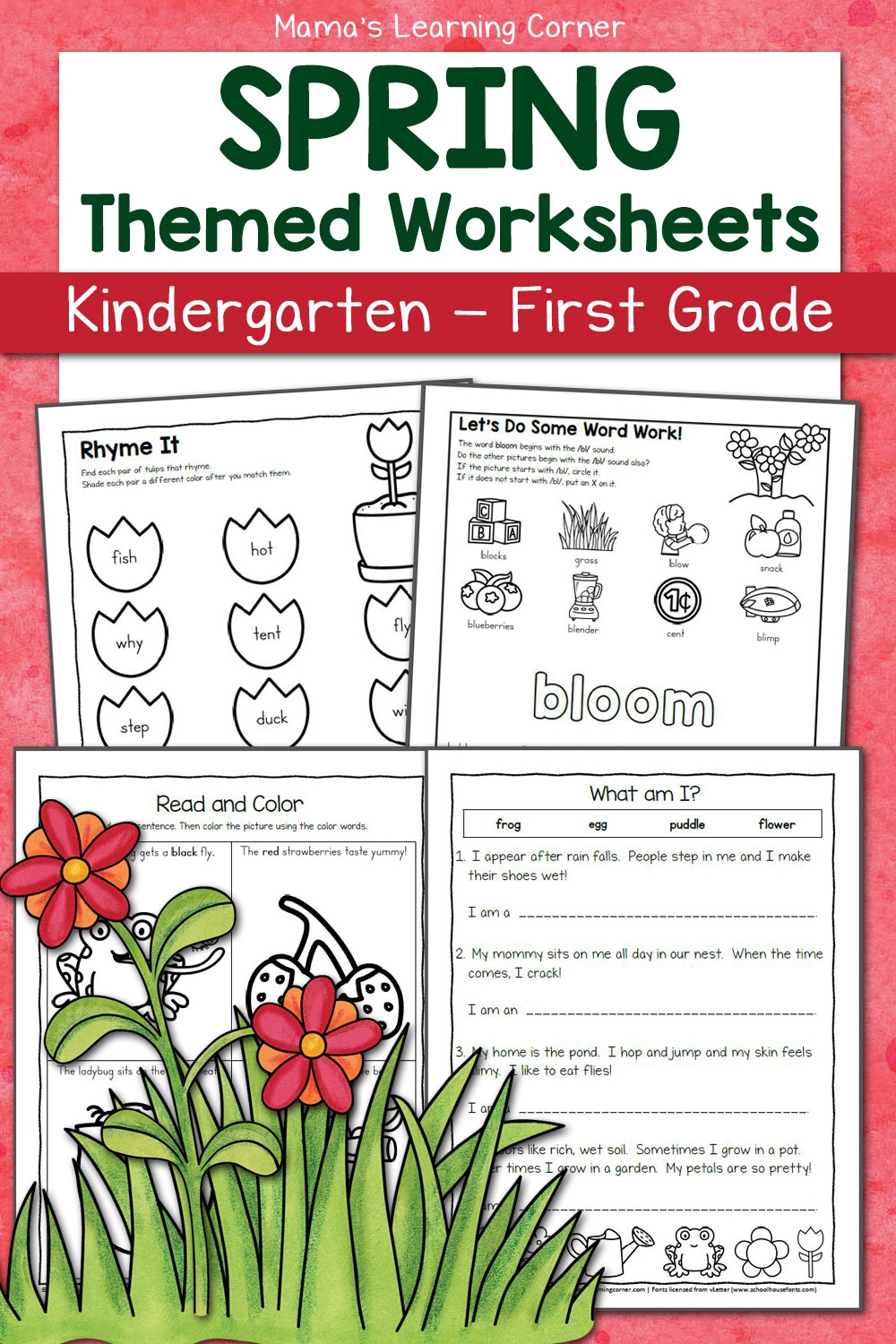 Spring Worksheets For Kindergarten And First Grade Mamas Learning Corner
