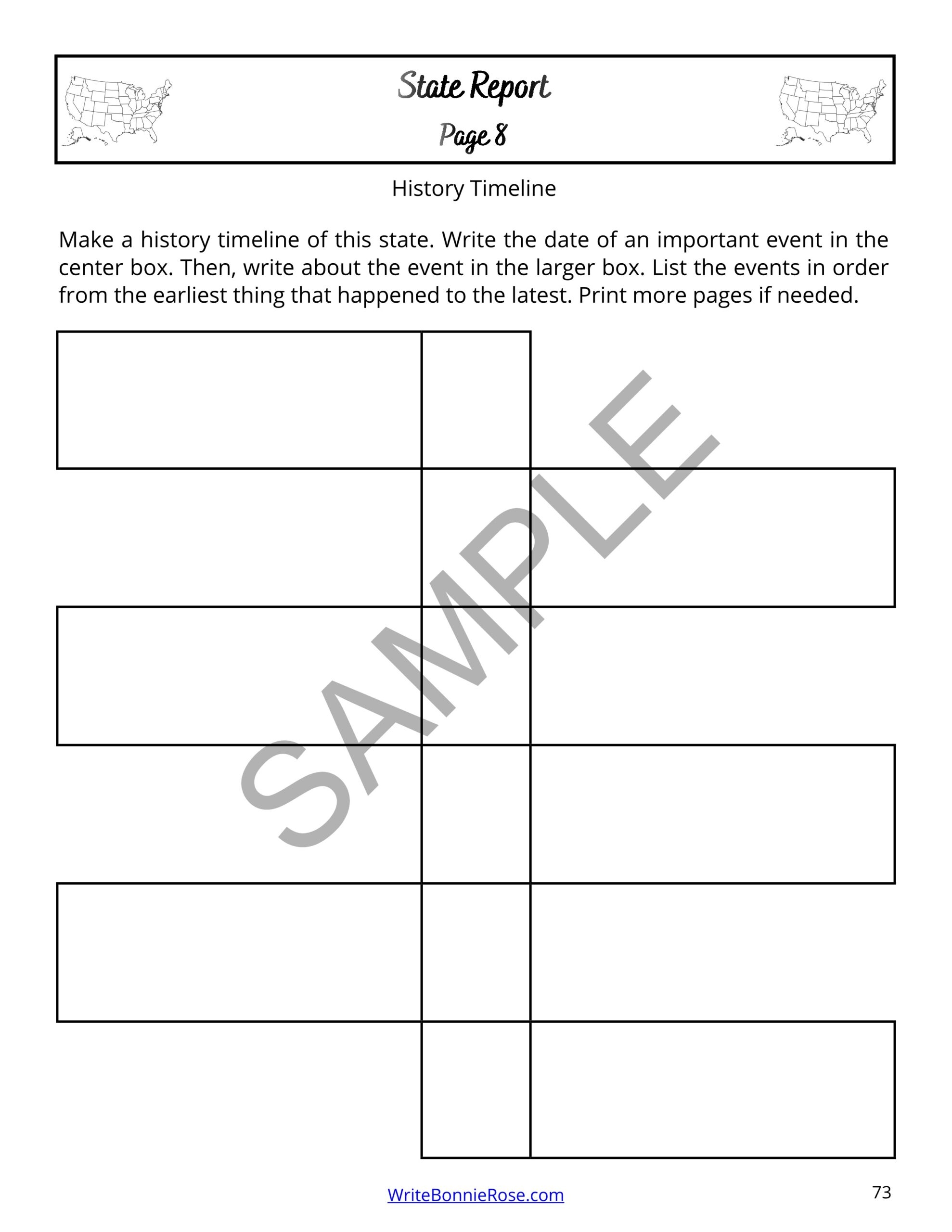 State Report Templates United States History U0026 Geography Made By Teachers
