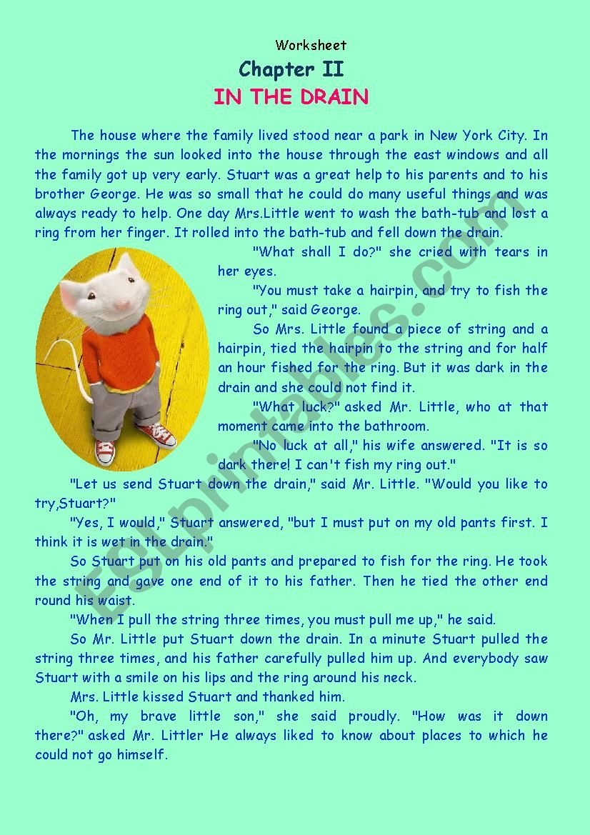 Free Printable Stuart Little Worksheets