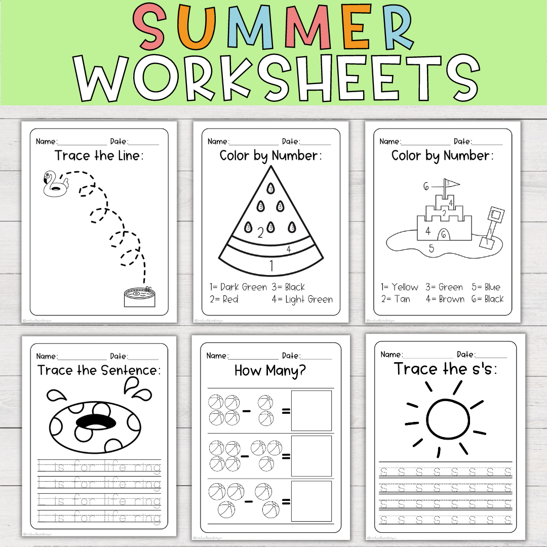 Summer Worksheet Bundle For Preschool And Kindergarten Made By Teachers
