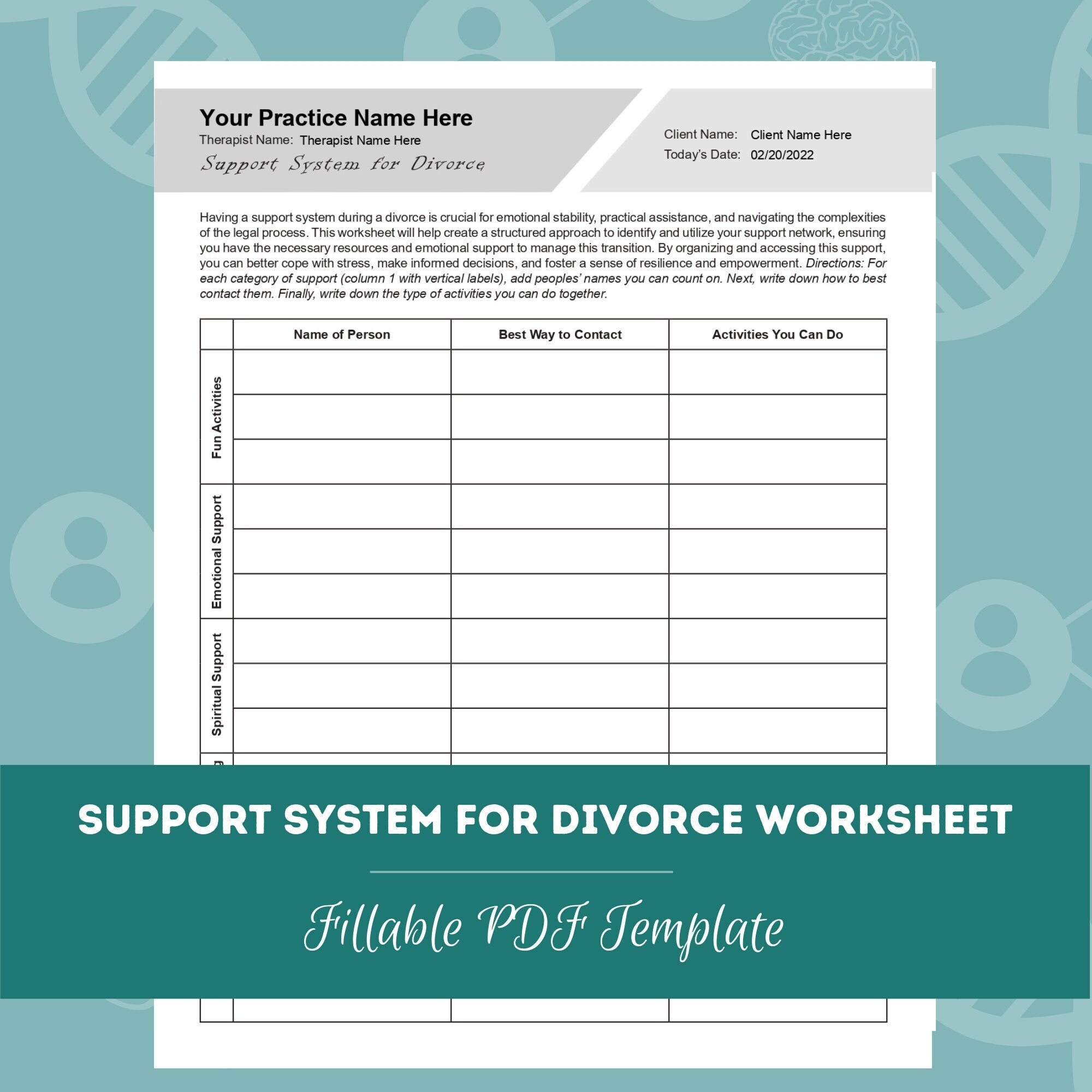 Free Printable Divorce Worksheets