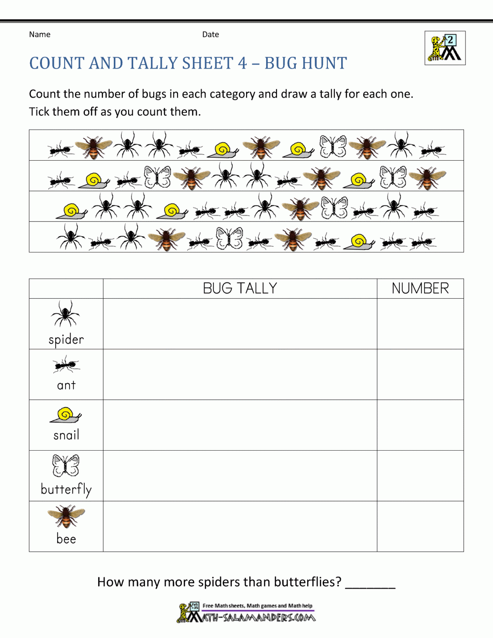 Free Printable Tally Chart Worksheets